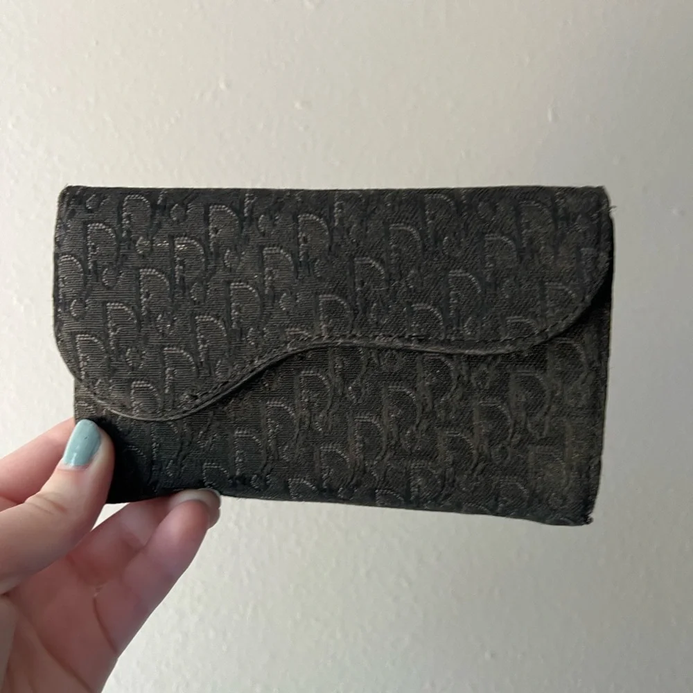 Vintage black “DIOR” logo Christian Dior wallet